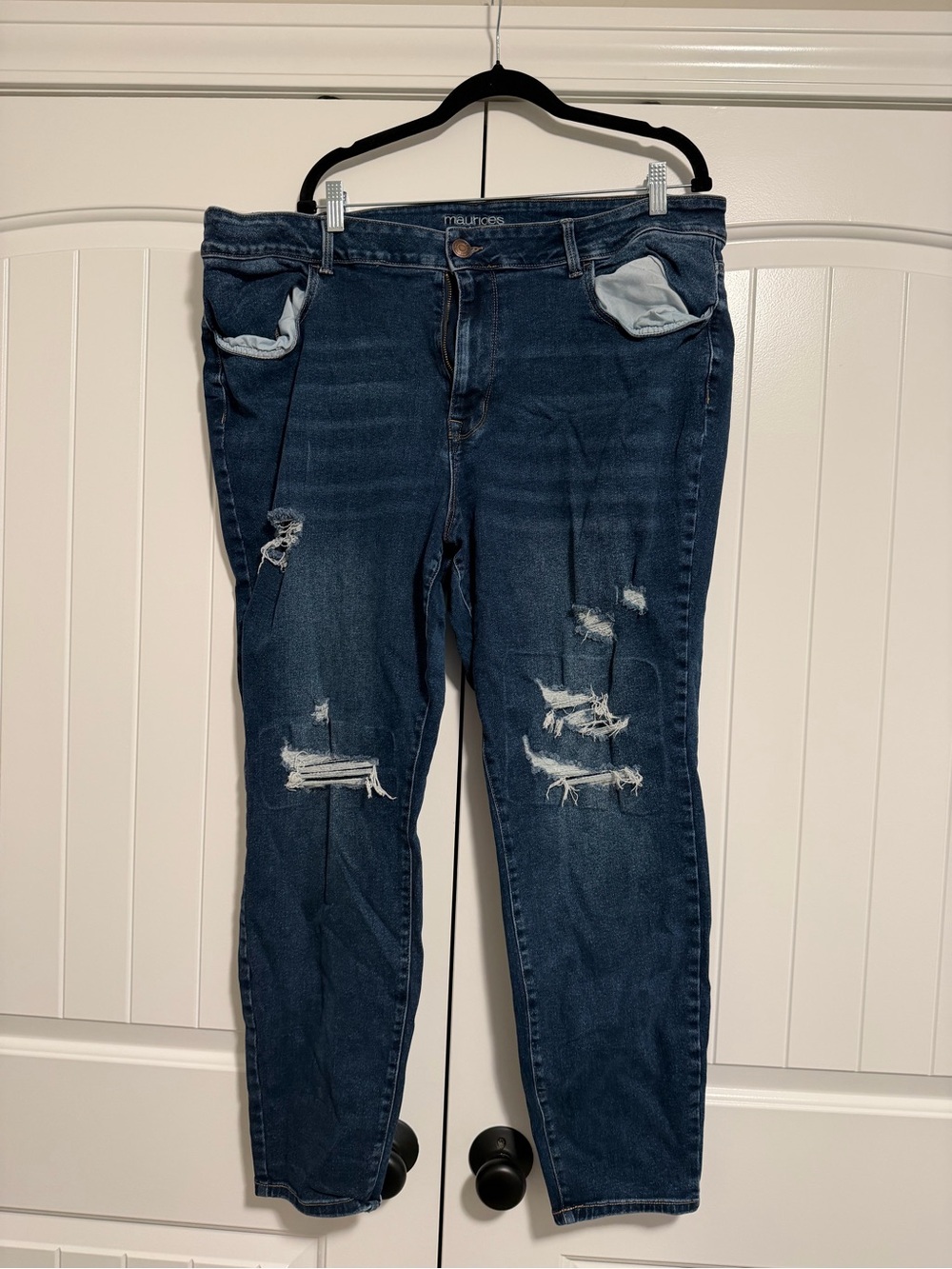 Maurice’s Plus-Size Distressed Dark Blue Women’s Jeans